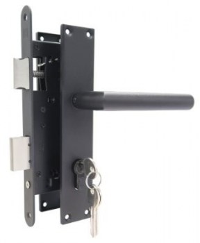 deurslot met cilinder zwart structuurcoating